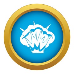 Projectile explosion icon blue vector isolated on white background for any design