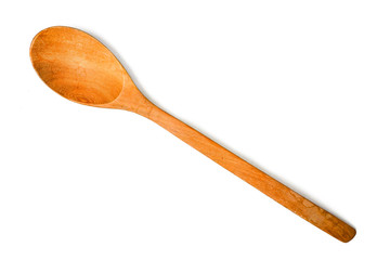 wooden spoon isolated with clipping path