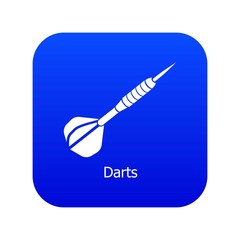 Darts icon blue vector isolated on white background