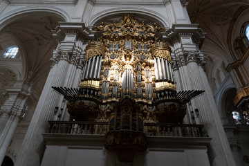 old church organ pipe detail