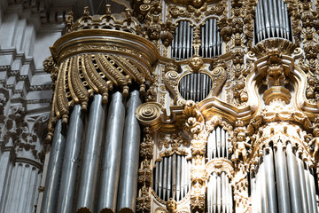 Granada cathedral spainold church organ pipe detail