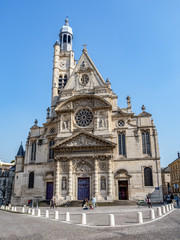 Obraz premium Saint-Etienne-du-Mont church located on the Montagne Sainte-Genevieve near the Pantheon.