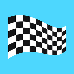 Checkered Racing flag isolated on blue