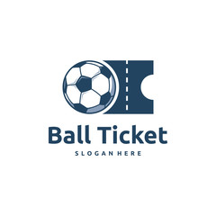 Soccer Ticket, Football Ticket logo designs concept vector