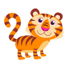 Funny cartoon tiger vector illustration