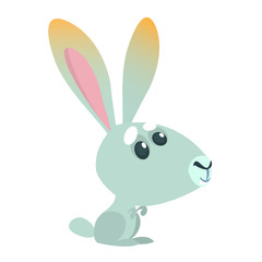 Cute cartoon rabbit. Farm animals. Vector illustration of a smiling bunny