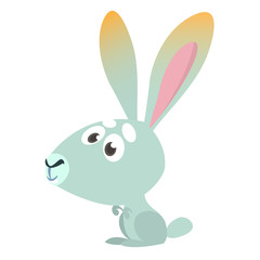 Cute cartoon rabbit. Farm animals. Vector illustration of a smiling bunny