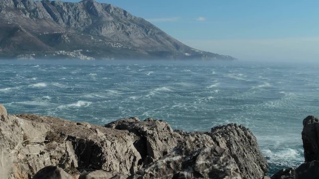 Bad and Storm Weather on the sea , Budva, Montenegro