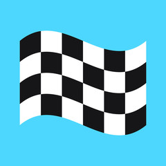 Checkered Racing flag isolated on blue