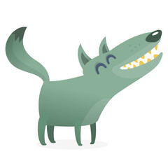 Funny cartoon wolf. Vector illustration