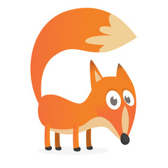 Obraz premium Cute cartoon fox character. Vector illustration