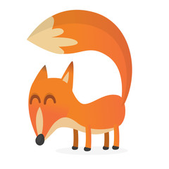  Cute cartoon fox character isolated. Flat design Vector illustration