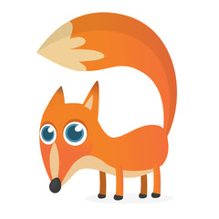  Cute cartoon  fox character. Vector illustration