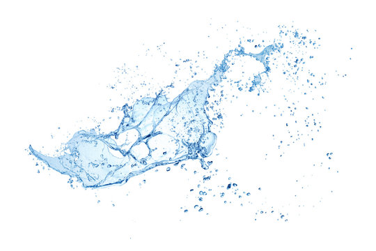 blue water splash isolated on white background © Pineapple studio