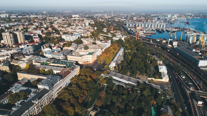 Panorama of the city of Odessa with the Istanbul Park and the Potemkin Stairs, Ukraine