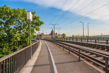 Fototapeta premium Old Town architecture with Elbe river in Dresden, Saxony. Germany