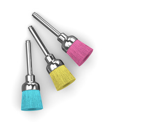 3d render of dental polishing brushes