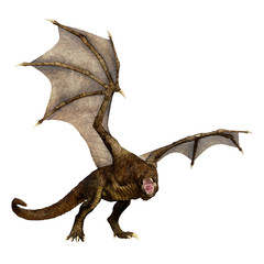 Obraz premium 3D Rendering Fairy Tale Dragon on White