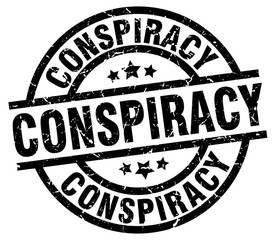 conspiracy round grunge black stamp