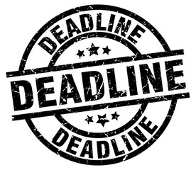 deadline round grunge black stamp