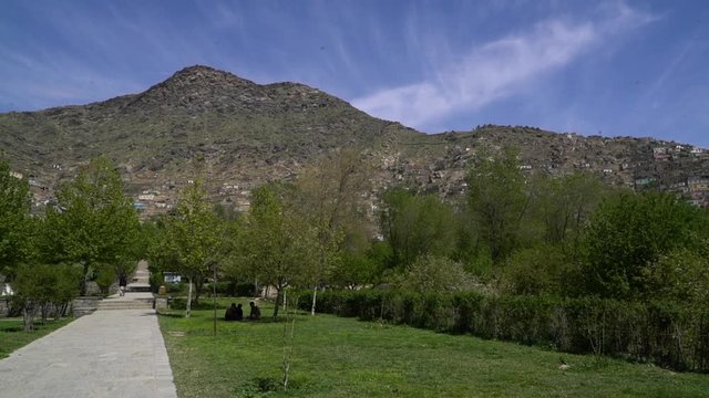 Gardens Of Babur, Kabul, Afghanistan. Handheld.