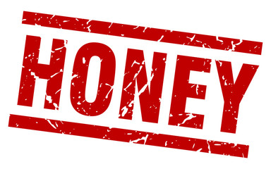 square grunge red honey stamp