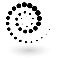 Abstract dotted vector background. Halftone effect. Spiral dotted background or icon