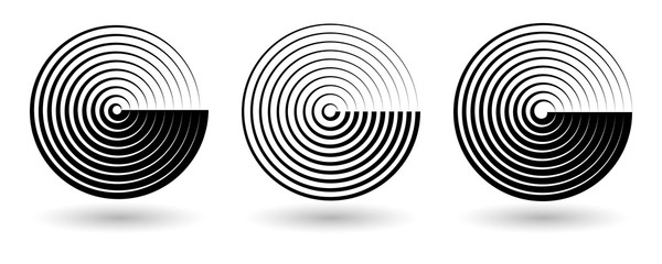 Set of concentric circles geometric element.