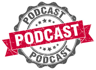 Fototapeta premium podcast stamp. sign. seal