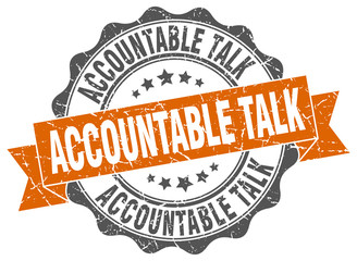 accountable talk stamp. sign. seal