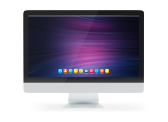 Fototapeta premium Modern computer monitor mockup isolated 3d rendering