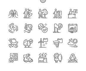 International Climate Day Well-crafted Pixel Perfect Vector Thin Line Icons 30 2x Grid for Web Graphics and Apps. Simple Minimal Pictogram