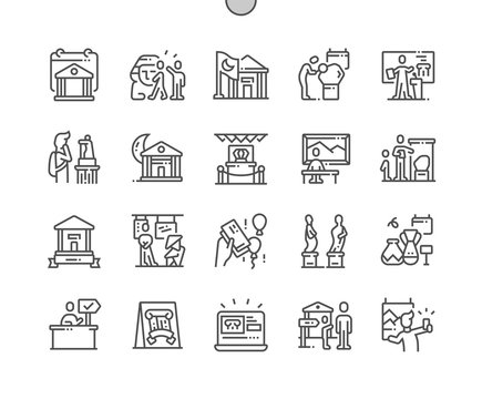 International Museum Day Well-crafted Pixel Perfect Vector Thin Line Icons 30 2x Grid for Web Graphics and Apps. Simple Minimal Pictogram