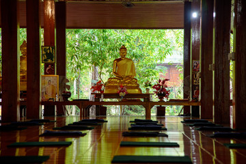 Vipassana in a Buddhist monastery, Thailand, Wat Luang, April 2019