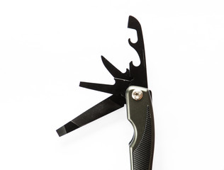 Multi tool in white background isolated.