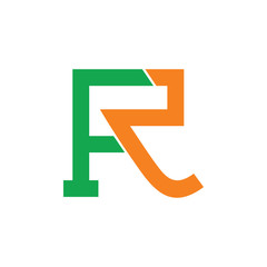 letters fr linked simple logo vector