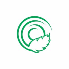 leaf circle simple geometric nature logo vector