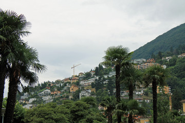 Locarno Switzerland on a cloudy summer day