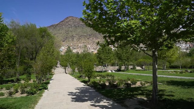 Gardens Of Babur, Kabul, Afghanistan. Handheld.