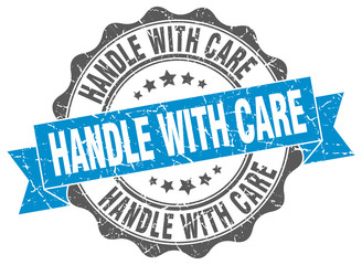 handle with care stamp. sign. seal