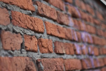 brick wall perspective bokeh
