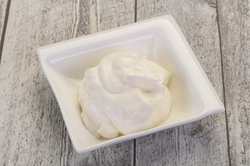 Sour cream in the bowl