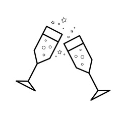 Champagne glass outline icon