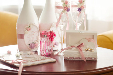  Decoration for wedding rings. Box for wedding rings. The decor for the bride.
