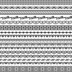 Vector collection of vintage endless borders. Brushes included in the file