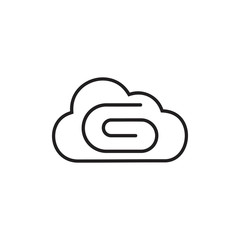letter g attach file cloud symbol logo vector