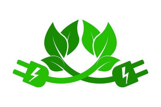 green electric energy icon, eco vector