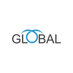 text global circle logo vector