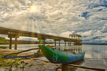 old fishing boat on the beach in srilanka