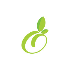 letter g circle curves leaf nature logo vector